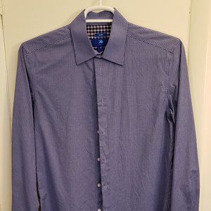 Egara Long Sleeve Slim-fit Dress Shirt Blue/Purple Size M